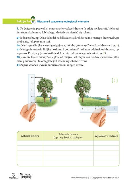 Cwiczenie Do Lekcji A Mierzymy I Szacujemy Odleglosci W Terenie