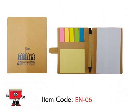 EN 06 A6 Size Eco Notebook With Sticky Notes And Pen