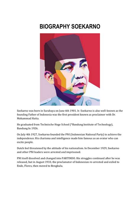 BIOGRAPHY SOEKARNO