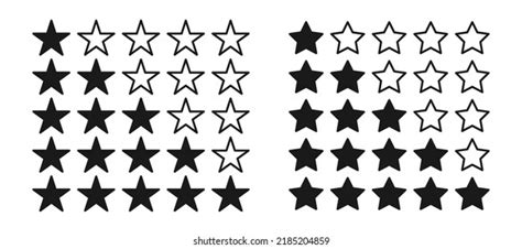 Five Stars Rating Outline Rating Stars Stock Vector (Royalty Free ...