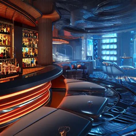 Krea A Beautiful Intricate Futuristic Bar 4 K Ultra Wide Angle