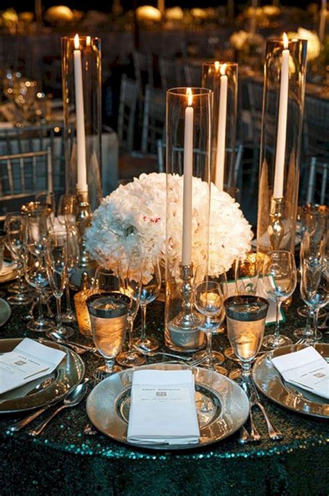 35 Awesome Gold Candlestick Centerpiece Receptions For Luxurious