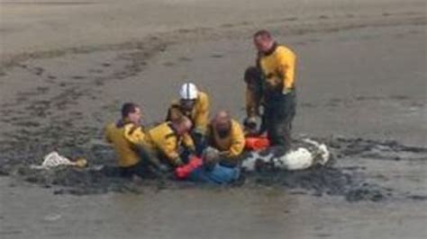 Conwy Mud Rescue Man Saved By Lifeboat Crew Bbc News