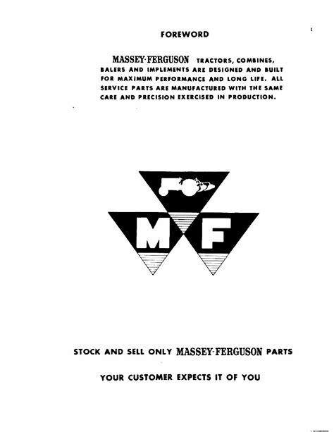 Massey Ferguson Mf 33 Grain Drill Parts Manual 651097m93