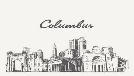 Columbus ohio city skyline silhouette Royalty Free Vector