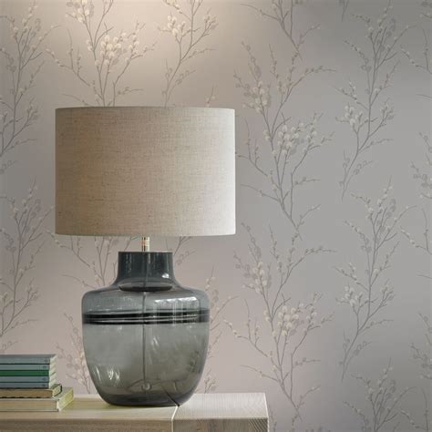 Laura Ashley Pussy Willow Wallpaper Dove Grey Leekes