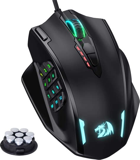 Redragon M908 Impact RGB LED MMO Gaming Mouse with 12 Side Buttons, Optical Wired Ergonomic ...