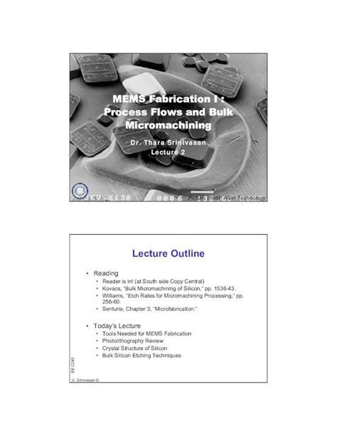 Pdf Mems Fabrication I Process Flows And Bulk Micromachining Pdf