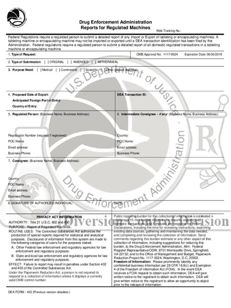 Fillable Online Form Dea Form Dea Form Regulated Transactions