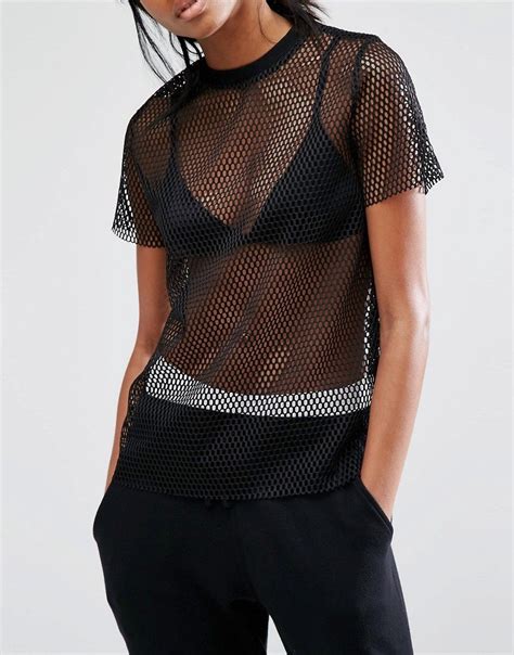 Missguided Mesh T-Shirt at asos.com | Mesh t shirt, Clothes, Fishnet trend