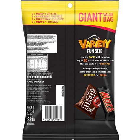 Mars Variety Chocolate Party Share Bag 20 Pieces 282g Woolworths