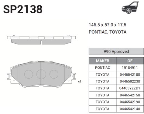 SP2138 FRONT BRAKE PAD TOYOTA - IBNALHAJRI : IBNALHAJRI