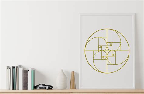 Golden Ratio Digital Art, Golden Ratio Digital Print File A4, Fibonacci ...