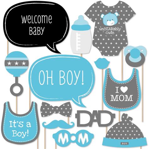 Baby Boy Baby Shower Photo Booth Props Kit 20 Count Walmart