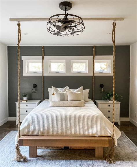 Bedroom With Charcoal Green Shiplap Accent Wall Soul Lane