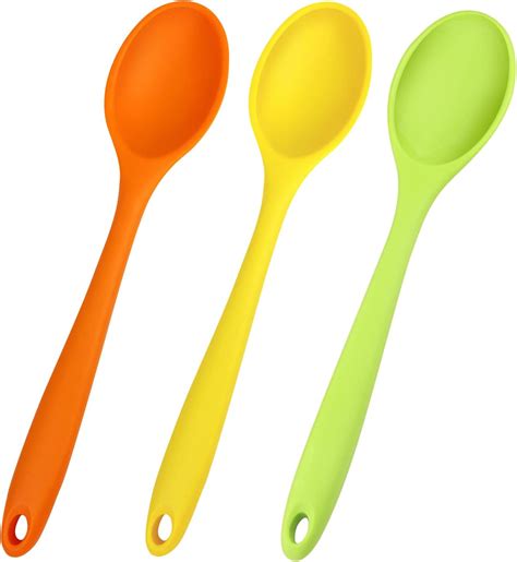 Amazon 3 Pack Silicone Spoons Nonstick Heat Resistant Silicone