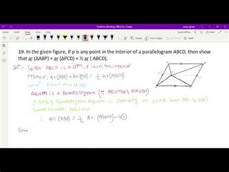 KSQAAC Class 9th In The Given Fig If P Is Any Point In The Interior Of