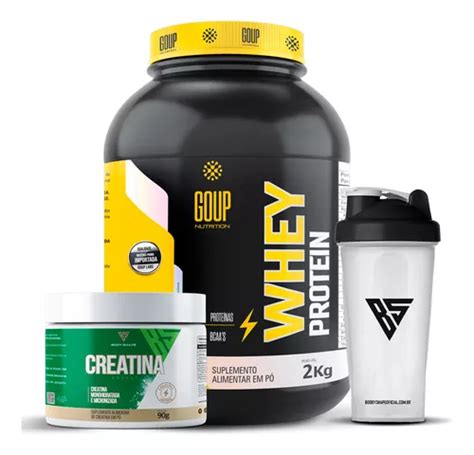 Kit Whey Protein Concentrado Kg Creatina G Brinde Parcelamento