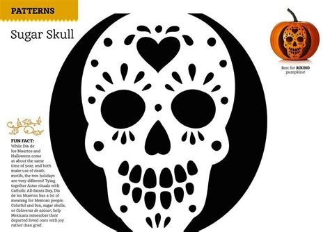 Printable Skull Pumpkin Stencil