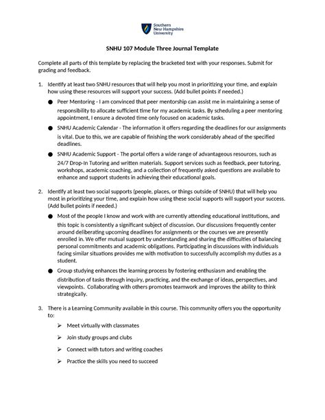 Snhu Module Three Journal Template Snhu Module Three Journal