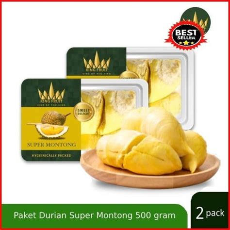 Jual King Fruit Durian Super Montong Paket 2 Box Durian Kupas Frozen