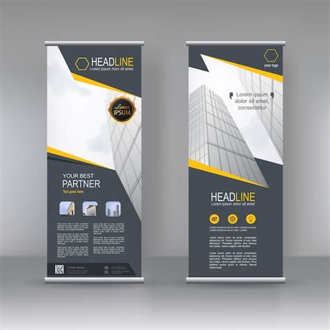 Premium Vector | Vertical banner stand template design