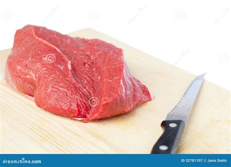 Frisches Rohes Fleisch Stockbild Bild Von Messer Vorbereitung