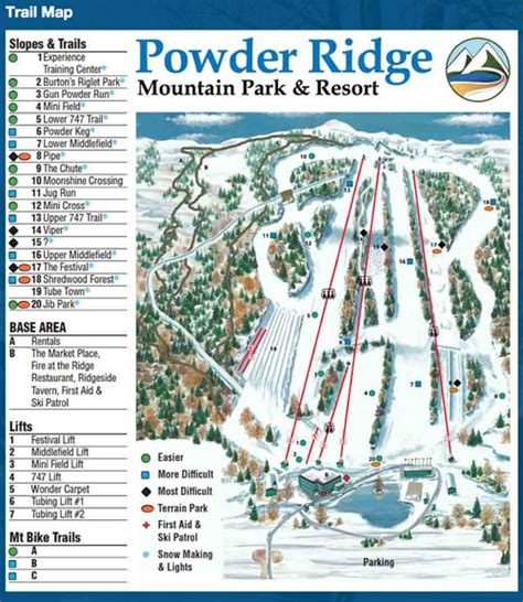 Powder Ridge Park Trail Map | OnTheSnow