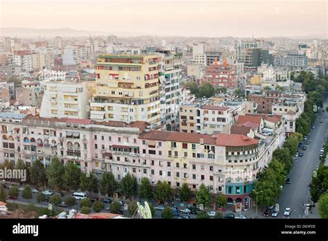 View Across The City Of Tirana The Capital Of Albania Stock Photo Alamy