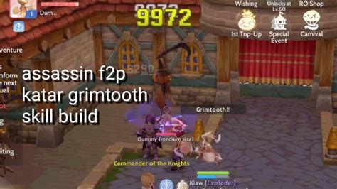 Assassin F P Katar Grimtooth Skill Build Ragnarok Origin Rooglobal