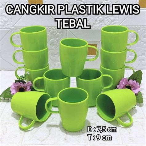 Jual GELAS CANGKIR PLASTIK LEWIS TEBAL DAN TAHAN PANAS WARNA CANTIK DAN