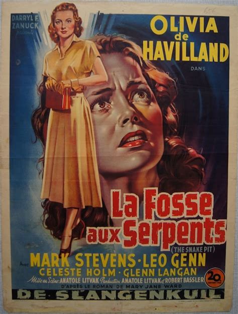 SNAKEPIT vintage Belgian poster 1948 OLIVIA DE HAVILLAND drama | MOVIE ...