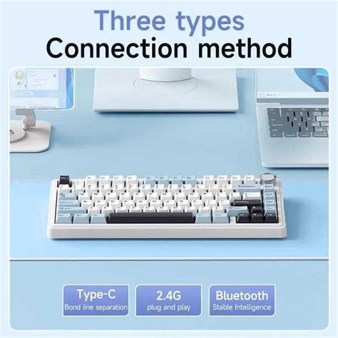 ஐ Aula F75 Nical 80 Key Gasket Structure Full Key Hot Swap Rgb Three Mode Wireless Bluetooth G