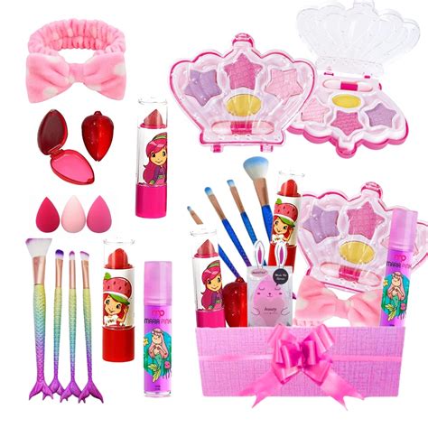 Combo Kit De Maquiagem Infantil C Esmalte Crian A Escorrega O Pre O