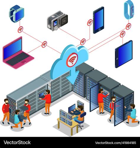 Isometric Datacenter Concept Royalty Free Vector Image