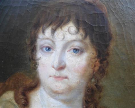 Proantic Portrait De Femme De Style Louis Xiv Huile Toile Du Xix Me