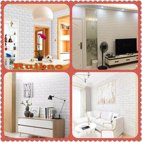 Jual Wallpaper D Modern Foam Batu Bata X Cm Wall Sticker Putih