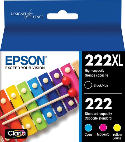 Epson T222 Combo High Yield Ink Cartridge Black Cyan Magenta Yellow