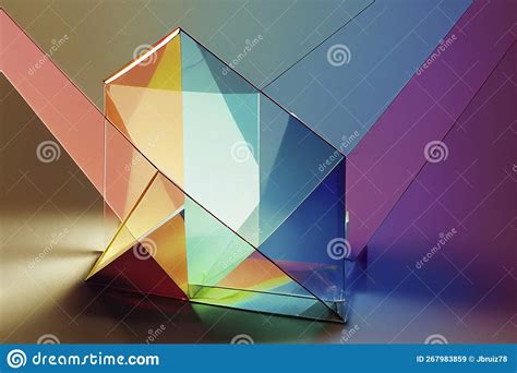 Glass Prism Refracting Light in Vivid Rainbow Colors. Ai Generative ...