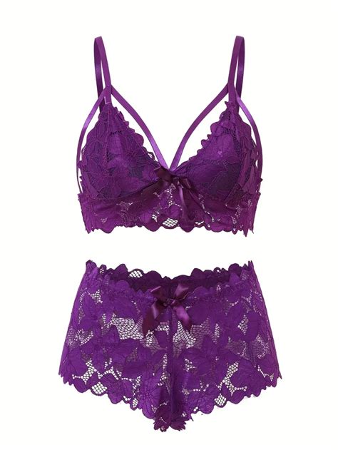 Sexy Lingerie Set Plus Size Womens Plus Floral Lace Temu