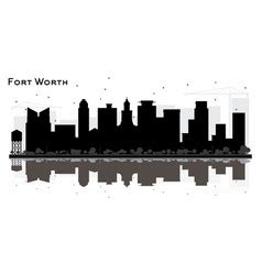 Fort worth usa skyline and landmarks silhouette Vector Image