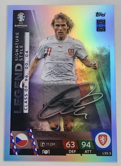 Uefa Euro Match Attax Pavel Nedved Legend Signature Foil Card