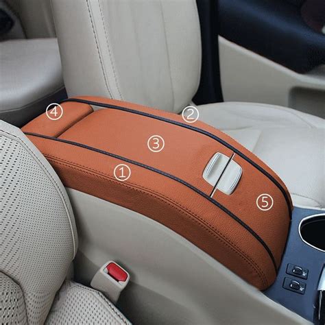 Pcs Interior Car Center Armrest Box Pad Microfiber Leather Cover Trim