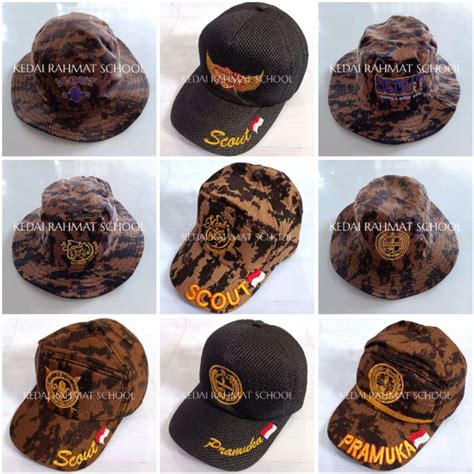 Jual Topi Pramuka Lapangan Rimba Loreng Jaring Ripstok Bordir Shopee