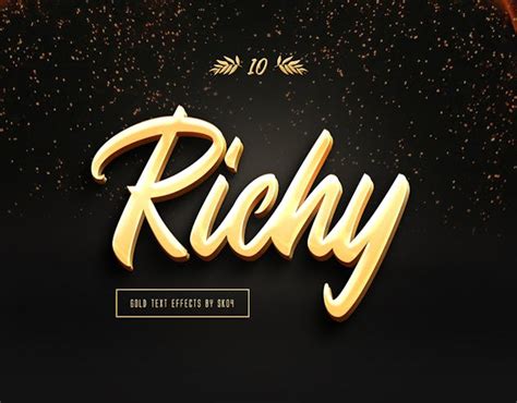 3d Gold Text Effects 10 Psd Actions And Presets Layer Styles