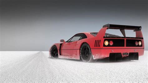 White Ferrari F40 Wallpaper