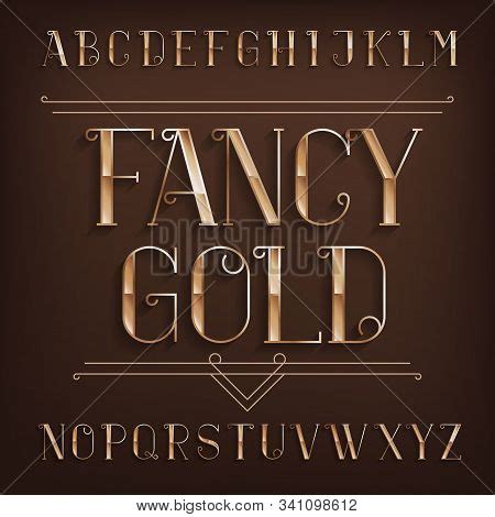 Fancy Gold Alphabet Vector & Photo (Free Trial) | Bigstock