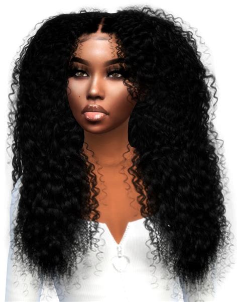 XxBlacksims Curly Wild Hair Long Curly Side Ponys And Two Curly