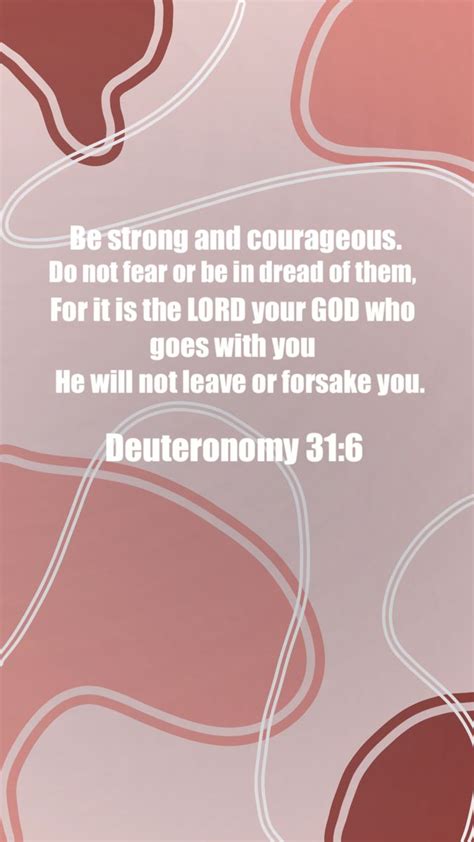 A Pink And White Background With The Words But Strong And Courageous