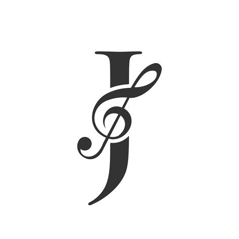 Music Logo On Letter J Concept Music Note Sign Sound Music Melody